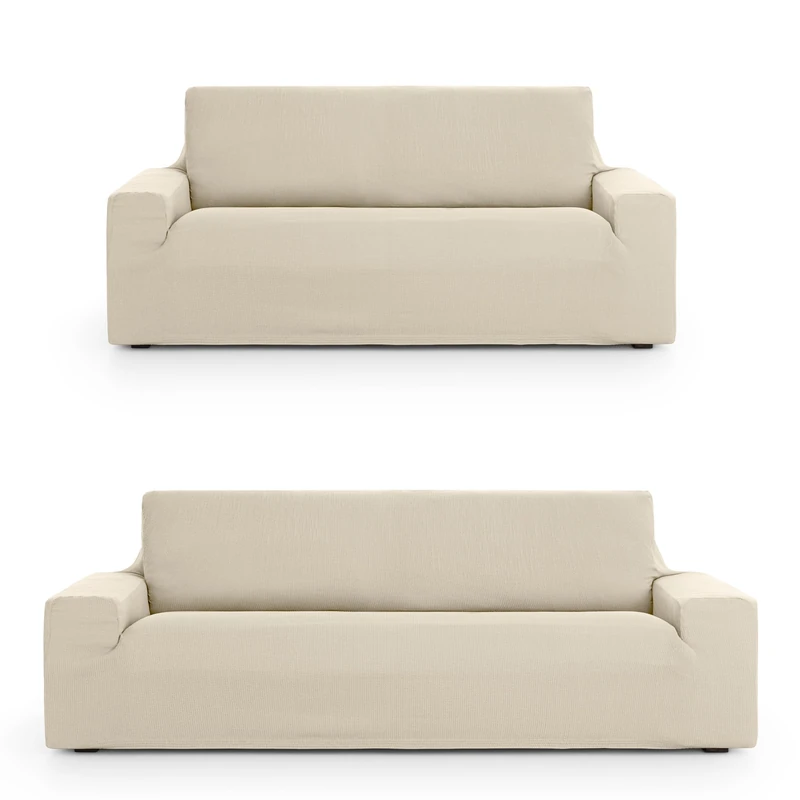 ECOMMERC3 | Universal and Versatile Sofa Cover 3+2 Duo – Sofa Cover Ecru Protector Easy to Install for Back, Seat and Arms