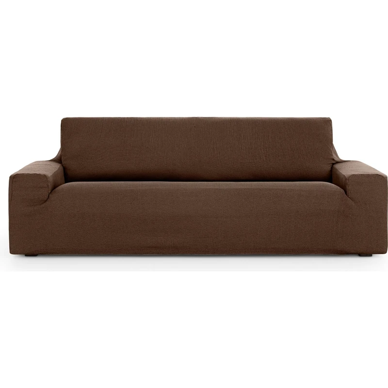 ECOMMERC3 Universal and Versatile 4 Seater Sofa Cover – Brown Sofa Cover Protector Easy to Install for Back, Seat and Arms - Image 1