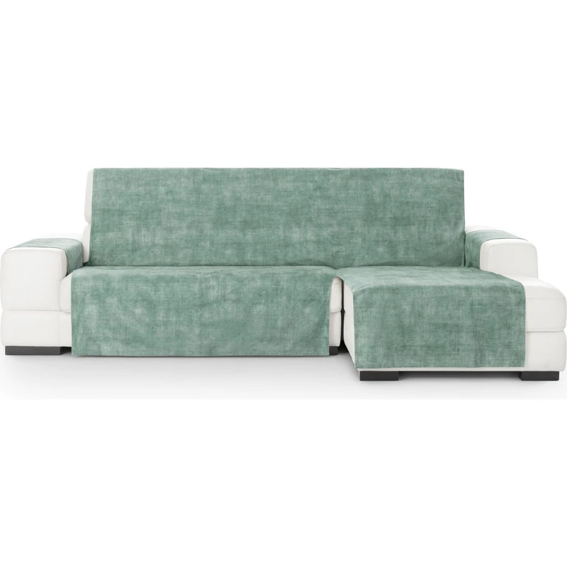 ECOMMERC3 Chaiselong Extra Right Universal and Versatile Sofa Cover - Aquamarine Colour Chaiselong Sofa Cover Protector Easy to Install for Back, Seat and Arms - Image 1