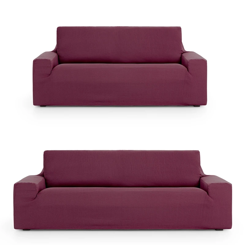 ECOMMERC3 | Universal and Versatile 3+2 Duo Sofa Cover - Bordeaux Protector Easy to Install for Back, Seat and Arms