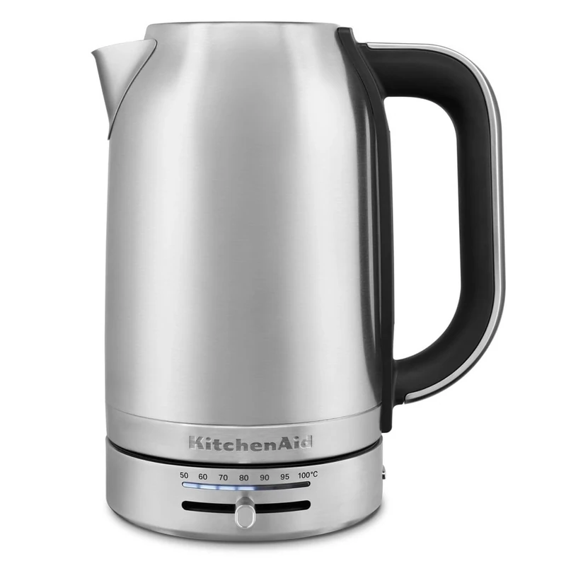 KitchenAid 5KEK1701 1.7L Variable Temperature Kettle, Adjustable Temperature Control 50°C-100°C, Quick Boil & Water Level Gauge, Brushed Stainless Steel