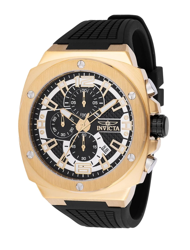 Invicta Racing 48166 Men's Watch - Waterproof - Analogue - Quartz Movement - Stainless Steel with Black dial - 47mm