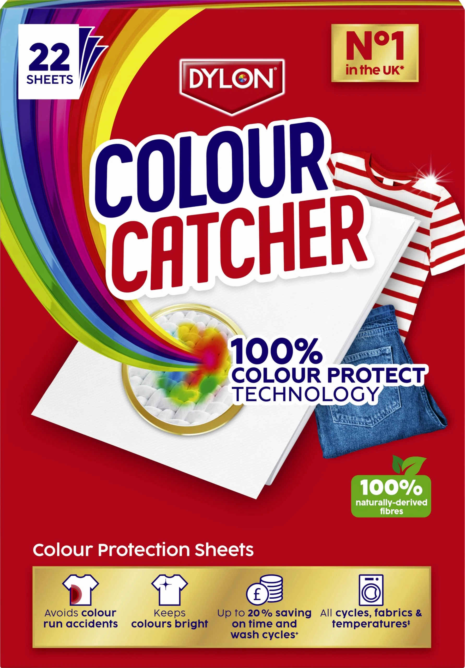 Colour Catcher Colour Protection Sheets (1 pack x 22 sheets), Colour Catcher Sheets for Mixed Colour Washes to Avoid Colour Run Accidents, Made of 100% Naturally-Derived & Biodegradable Fibers