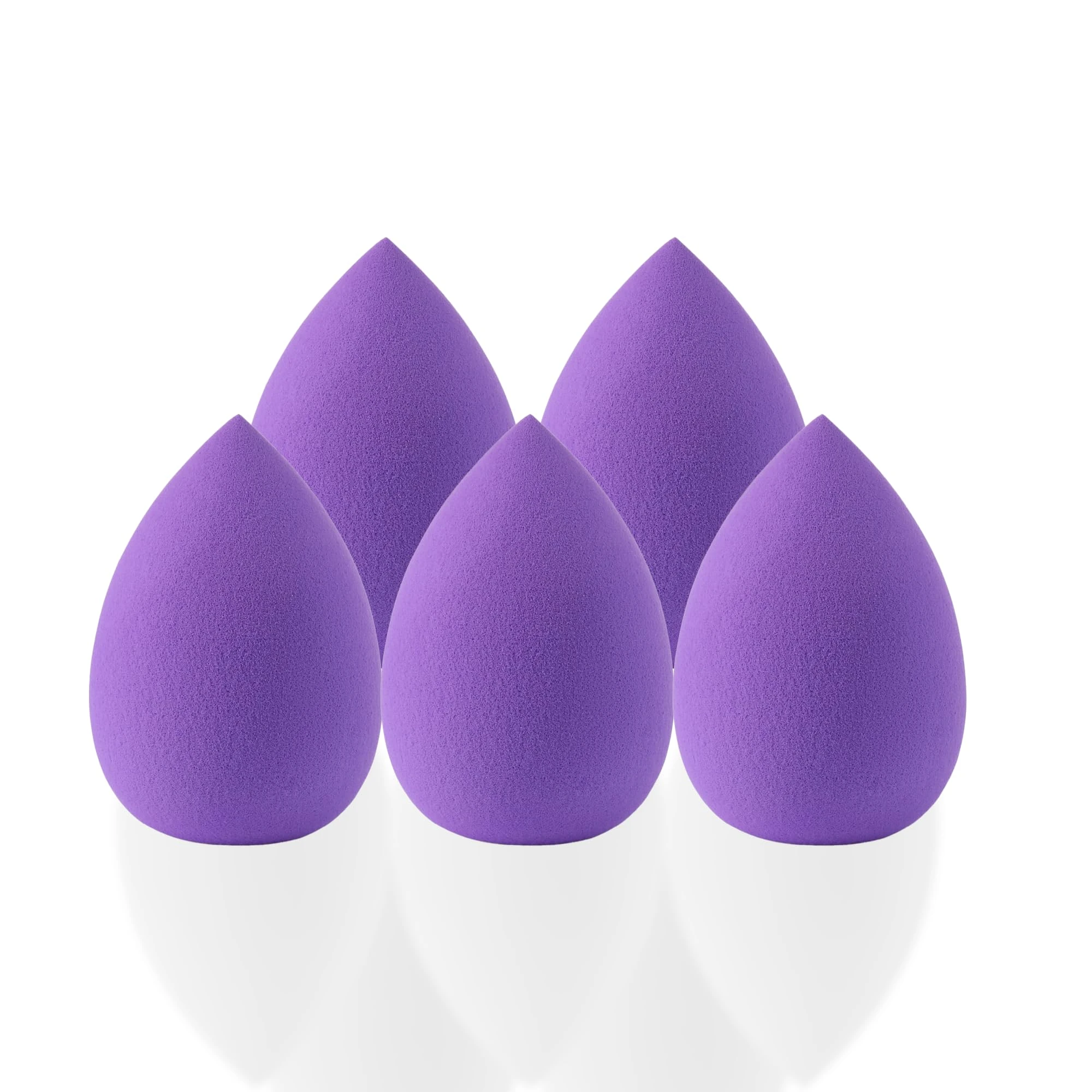 G4GADGET 5 PCS Purple Makeup Sponges, Non-Latex Foundation, Soft Makeup Sponge Set for Liquid, Cream, and Powder, Wet & Dry Use, Flawless Application for All Skin Types