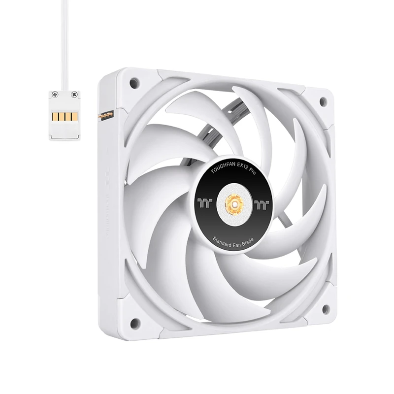Thermaltake TOUGHFAN EX14 Pro Snow PC Cooling Fan, Magnetic Connection, Swappable Fan Blade, PWM Controlled 500~2000 RPM, Air Flow 119.6 CFM, 140mm Case/Radiator Fan (3 Pack) CL-F172-PL14WT-A - Image 1