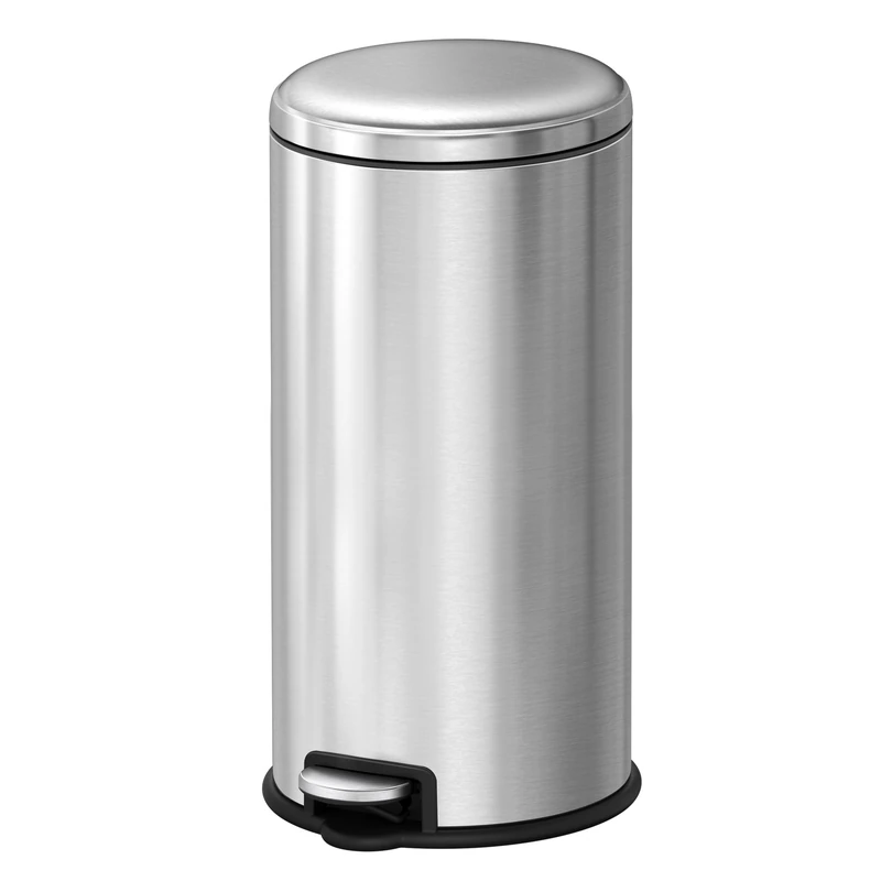 EKO Serene | 30L Stainless Steel Anti-fingerprint Kitchen Trash Can with Pedal and Soft Close | Stylish and Functional Rectangular Waste Bin for Modern Kitchen