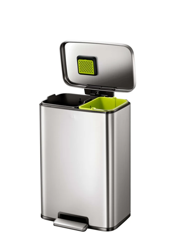 EKO Madison Kitchen Trash Can 2 Compartments 45L | Recycling Bin 25L and 20L | Soft Closing, Sturdy Pedal, Bag Stabilizer | Modern and Functional Kitchen Bin