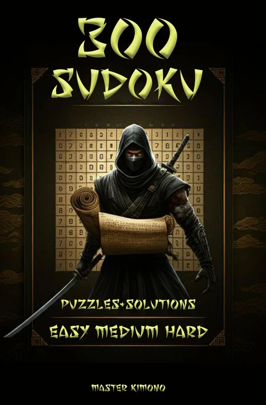 300 SUDOKU puzzles+solutions. EASY, MEDIUM, HARD level, 5.25x8 inches, 234 pages