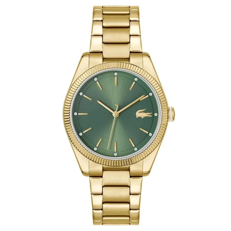 Lacoste Three Hand Quartz Movement Watch for Women CAPUCINE Collection with Gold colored Stainless Steel Bracelet - 2001403