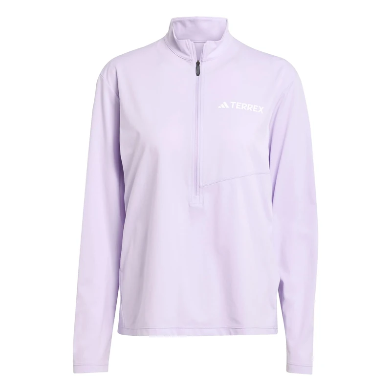 adidas Women's Terrex Multi Climacool Half Zip Long Sleeve, Powder Plum, S