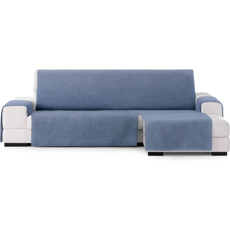 ECOMMERC3 Chaiselong Extra Right Universal and Versatile Sofa Cover – Blue Chaiselong Sofa Cover Protector Easy to Install for Back, Seat and Arms