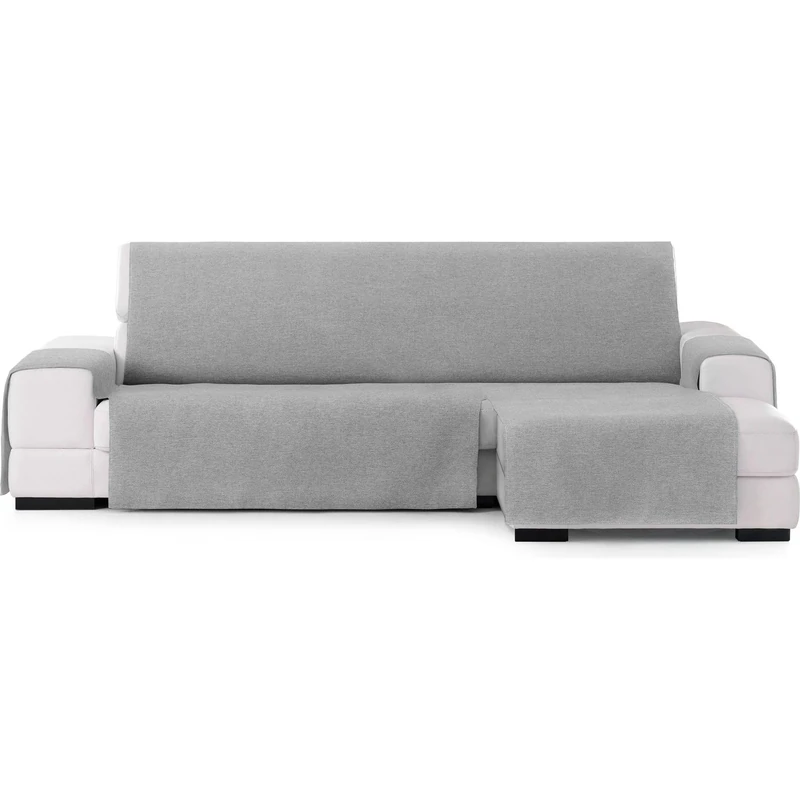 ECOMMERC3 Chaiselong Extra Right Universal and Versatile Sofa Cover – Grey Chaiselong Sofa Cover Protector Easy to Install for Back, Seat and Arms - Image 1