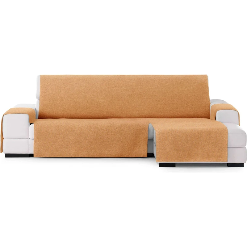 ECOMMERC3 Universal and Versatile Chaiselong Normal Right Sofa Cover – Mustard Colour Chaiselong Sofa Cover Protector Easy to Install for Back, Seat and Arms