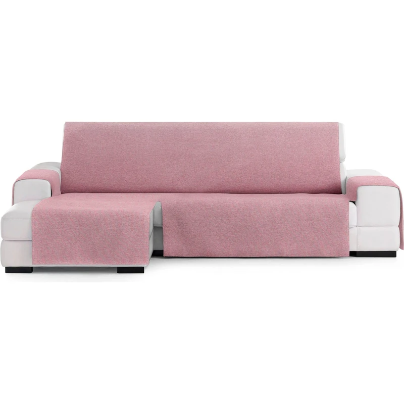 ECOMMERC3 Universal and Versatile Chaiselong Normal Left Sofa Cover – Pink Chaiselong Sofa Cover Protector Easy to Install for Back, Seat and Arms