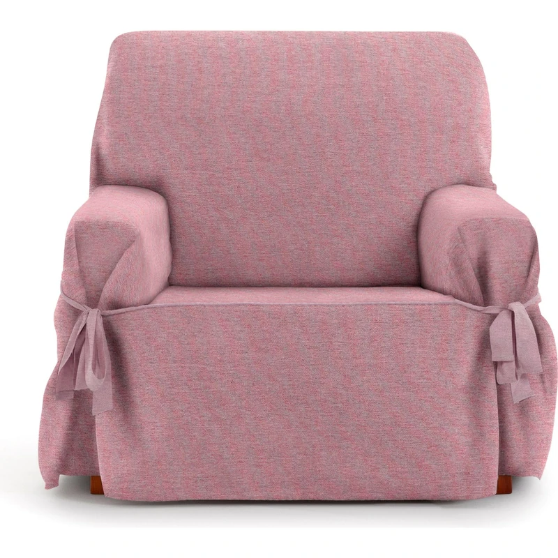 ECOMMERC3 | 1 Seater Sofa Cover Made of Non-Elastic Jacquard Fabric – Pink Sofa Cover with Decorative Ties and Elegant Protection for Your Sofa - Image 1