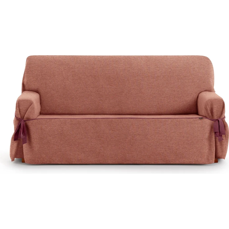 ECOMMERC3 | 2 Seater Sofa Cover in Jacquard Non-Elastic Fabric – Sofa Cover Colour Tile Fit with Decorative Ties and Elegant Protection for Your Sofa