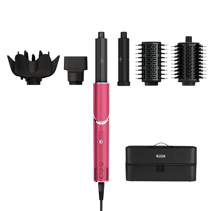 Shark FlexStyle Limited Edition Malibu Pink 5-in-1 Air Styler & Hair Dryer with Auto-Wrap Curlers, Paddle Brush, Oval Brush, Concentrator, Diffuser and Storage Case, No Heat Damage HD440BPUK