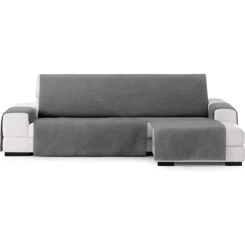 ECOMMERC3 Universal and Versatile Chaiselong Normal Right Sofa Cover – Anthracite Chaiselong Sofa Cover Protector Easy to Install for Back, Seat and Arms