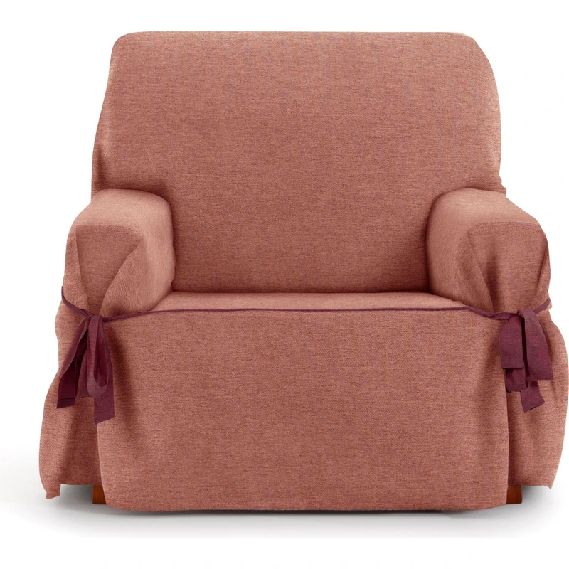 ECOMMERC3 | 1 Seater Sofa Cover Made of Non-Elastic Jacquard Fabric – Tile Colour Sofa Cover with Decorative Ties and Elegant Protection for Your Sofa