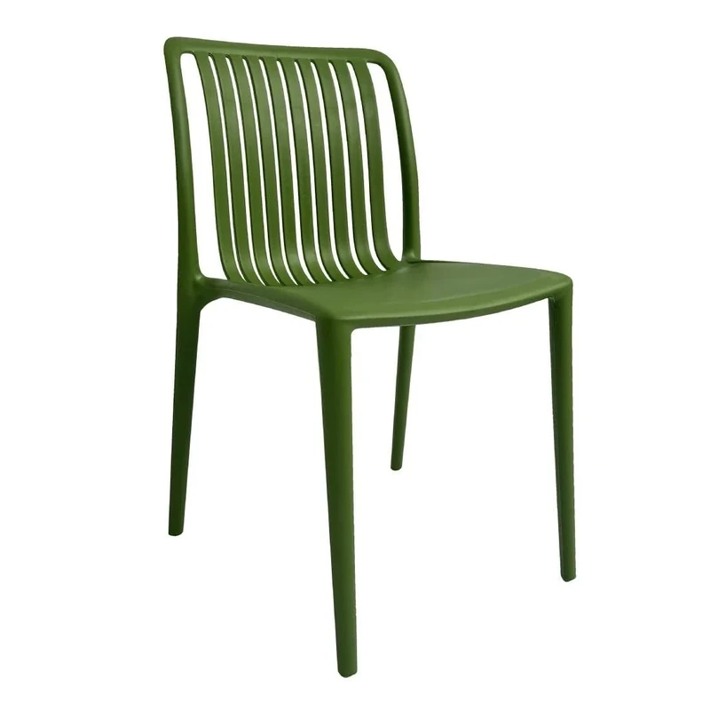 Bolero Verona Café Stackable Plastic Chairs Forest Green (2 pack) - Indoor Outdoor Garden, Events, Wedding Chairs DX978
