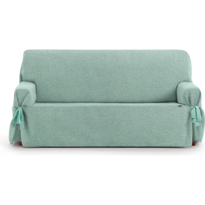 ECOMMERC3 | 3 Seater Sofa Cover Made of Non-Elastic Jacquard Fabric – Green Sofa Cover with Decorative Ties and Elegant Protection for Your Sofa
