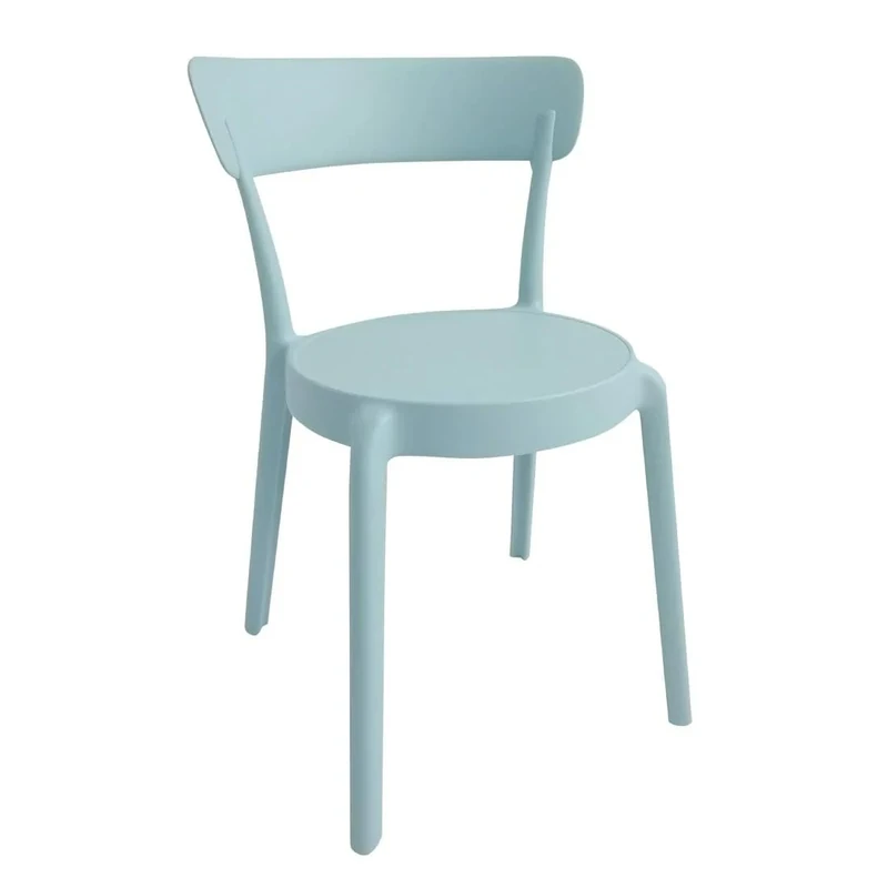 Bolero Mila Café Plastic Stackable Dining Chairs Icy Blue (2 pack) DX973