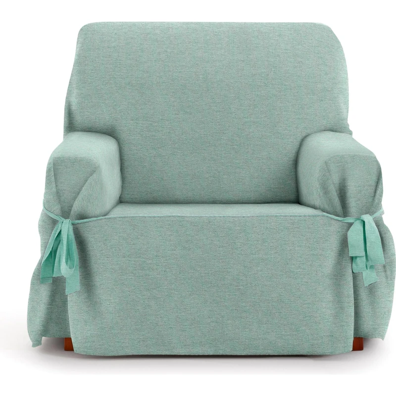 ECOMMERC3 | 1 Seater Sofa Cover Made of Non-Elastic Jacquard Fabric – Green Sofa Cover with Decorative Ties and Elegant Protection for Your Sofa