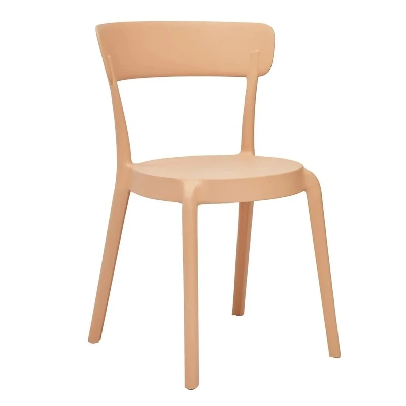 Bolero Mila Café Plastic Stackable Dining Chairs Light Nude Pink (2 pack) DX975