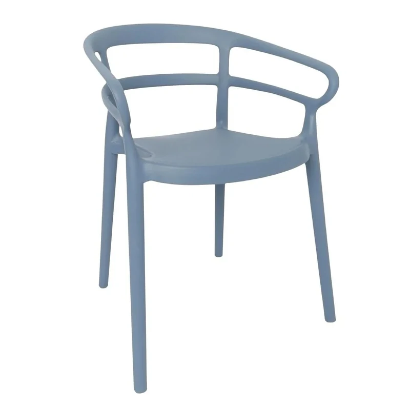 Bolero Mateo Plastic Stackable Café Chairs Slate Blue (2 pack) DX980