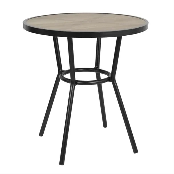 Bolero Marston Round Outdoor Table Black 700mm - Ideal for Garden, Events, Patios DX986
