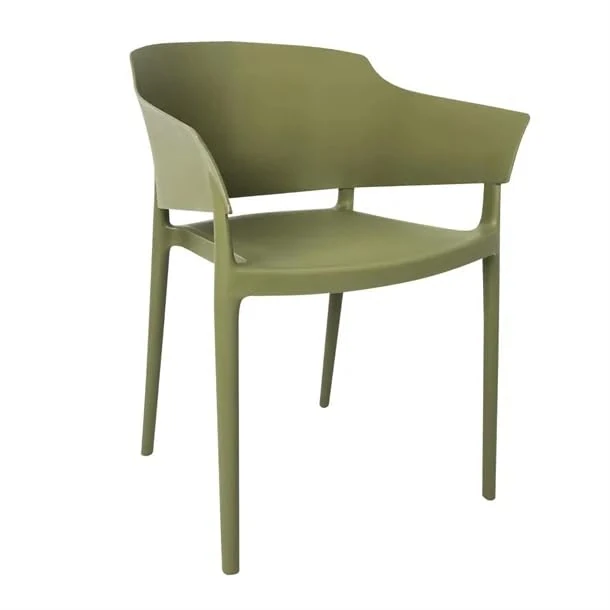 Bolero Lorenzo Plastic Stackable Cafe Chairs Green Tea (2 pack) DX971