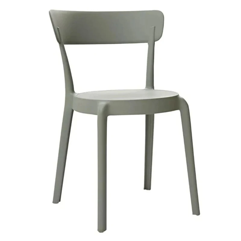 Bolero Mila Café Plastic Stackable Dining Chairs Moss Grey (2 pack) DX974