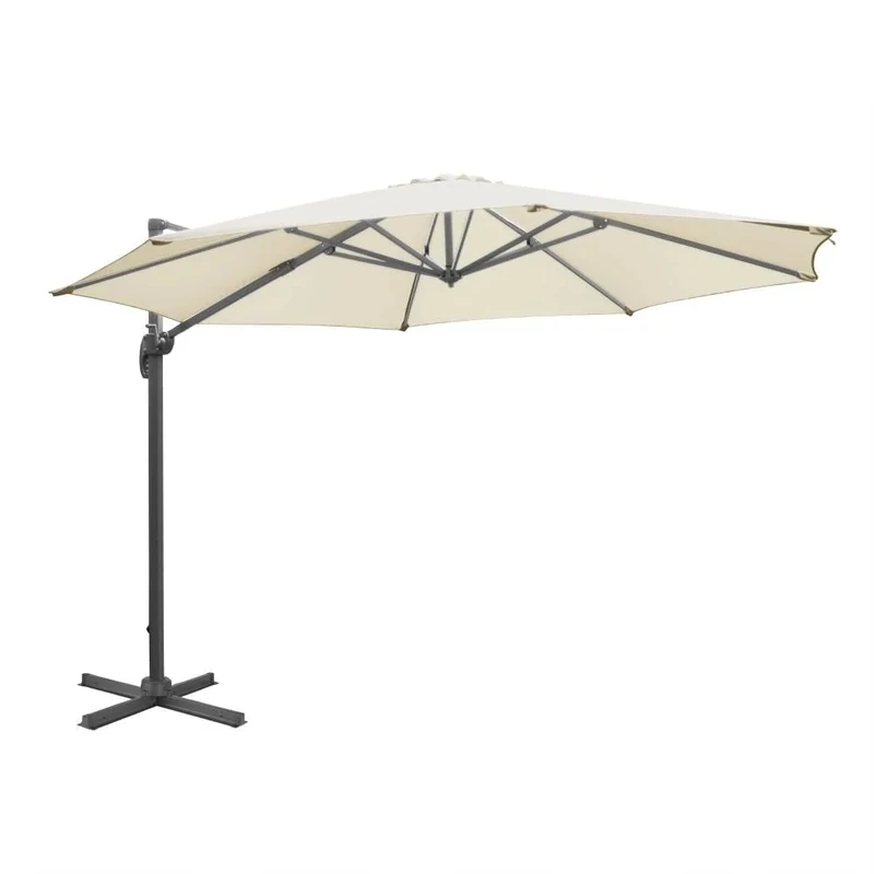 Bolero Venice Heavy Duty Parasol Cream 3.5m - 360° Rotation, UV Resistant, Includes Crank Handle FU507