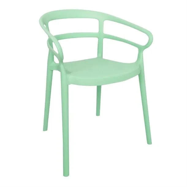 Bolero Mateo Plastic Stackable Café Chairs Mint Green (2 pack) DX981