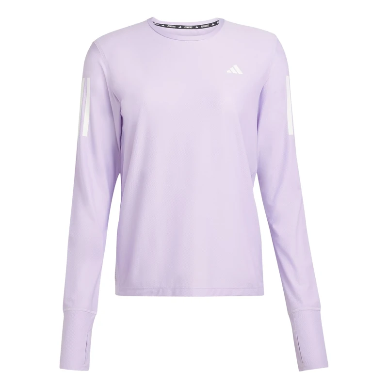adidas Women's Own The Run Long Cuff Sleeve Tee, Powder Plum, M