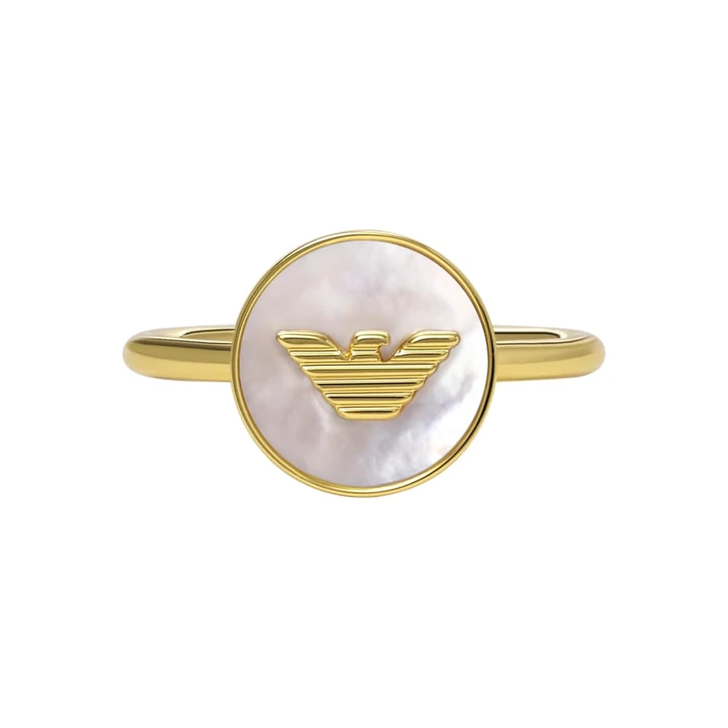 Emporio Armani Women's Gold-Tone Brass Center Focal Ring, EGS31427106.5