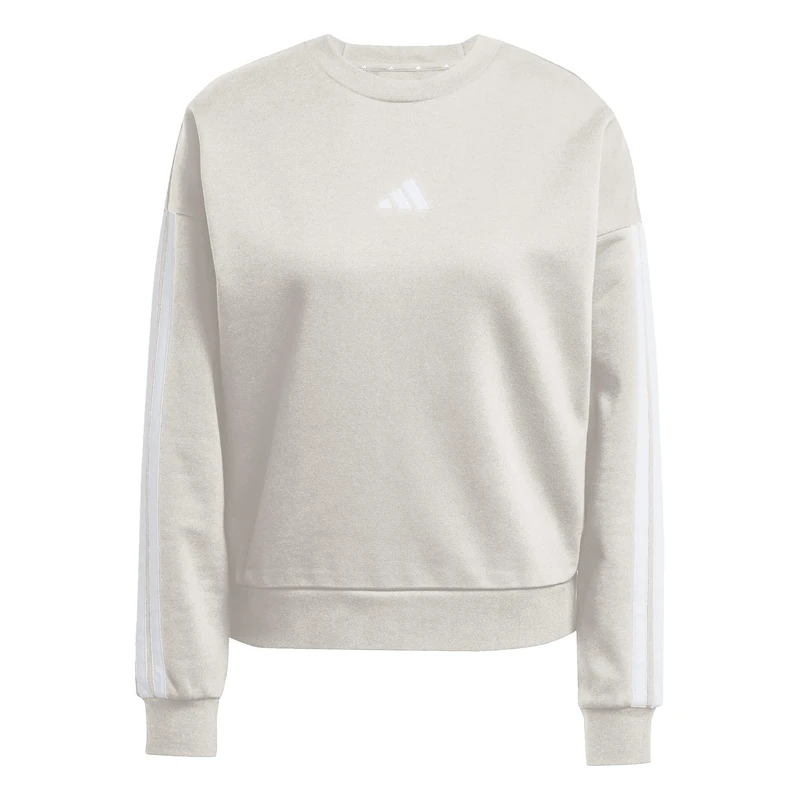 adidas Women's Essentials 3-Stripes Fleece Sweatshirt - wonder alumina/white