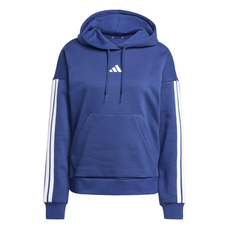 adidas Women's Essentials 3-Stripes Fleece Hoodie Sweatshirt, dark blue/white, XL