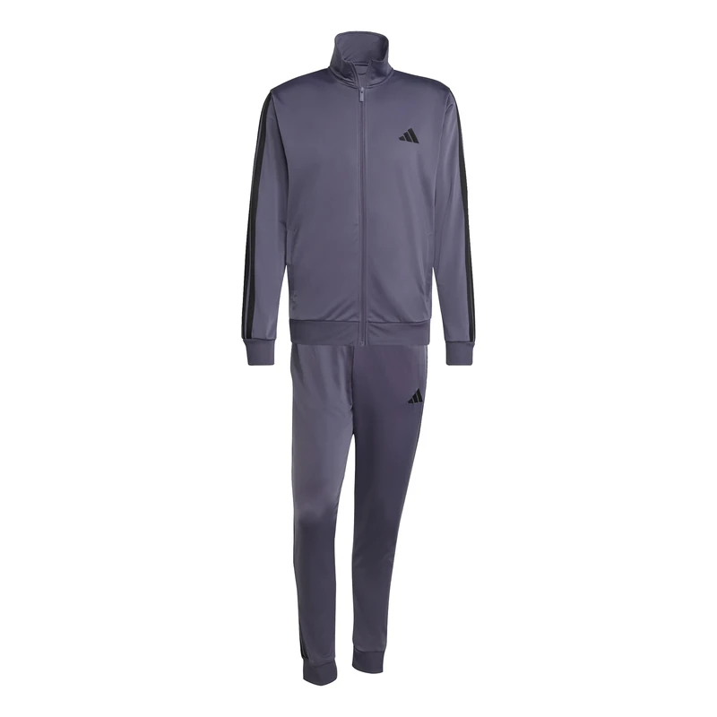 adidas Men's SPORTSWEAR BASIC 3 STRIPES TRICOT TRACKSUIT, preloved violet, XXL Plus Long