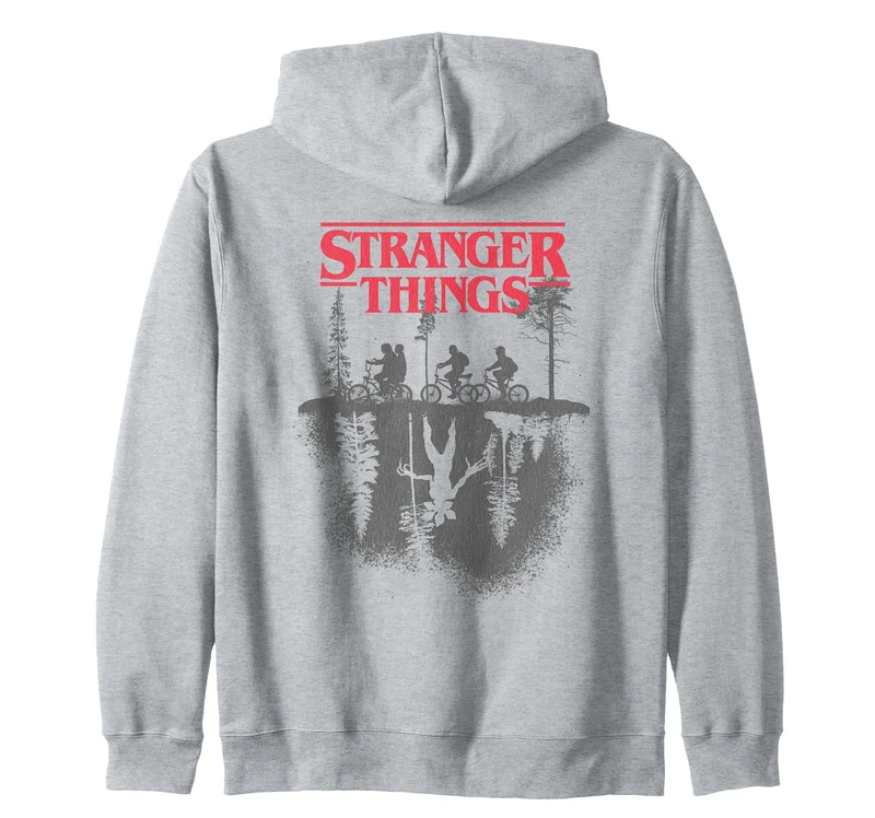 Stranger Things Silhouette Forest Logo Zip Hoodie - Image 1