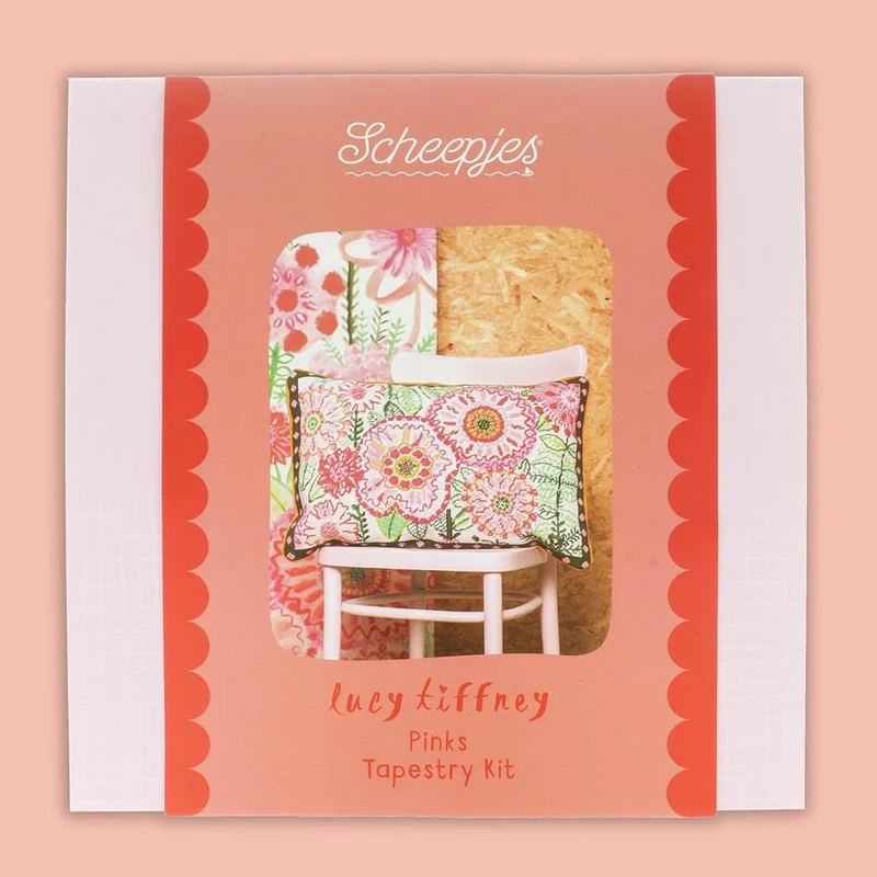 Scheepjes - Lucy Tiffney Wallpaper Collection (60x40cm) Pinks Tapestry Kit for Wall Decoration - 1 Piece