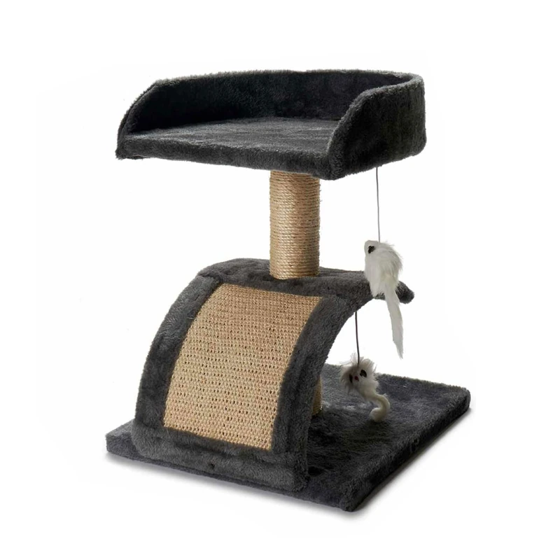 Well Home Cat Tree with Sisal Scratchers, Platform and Kennel 31 x 12 x 34.5 cm