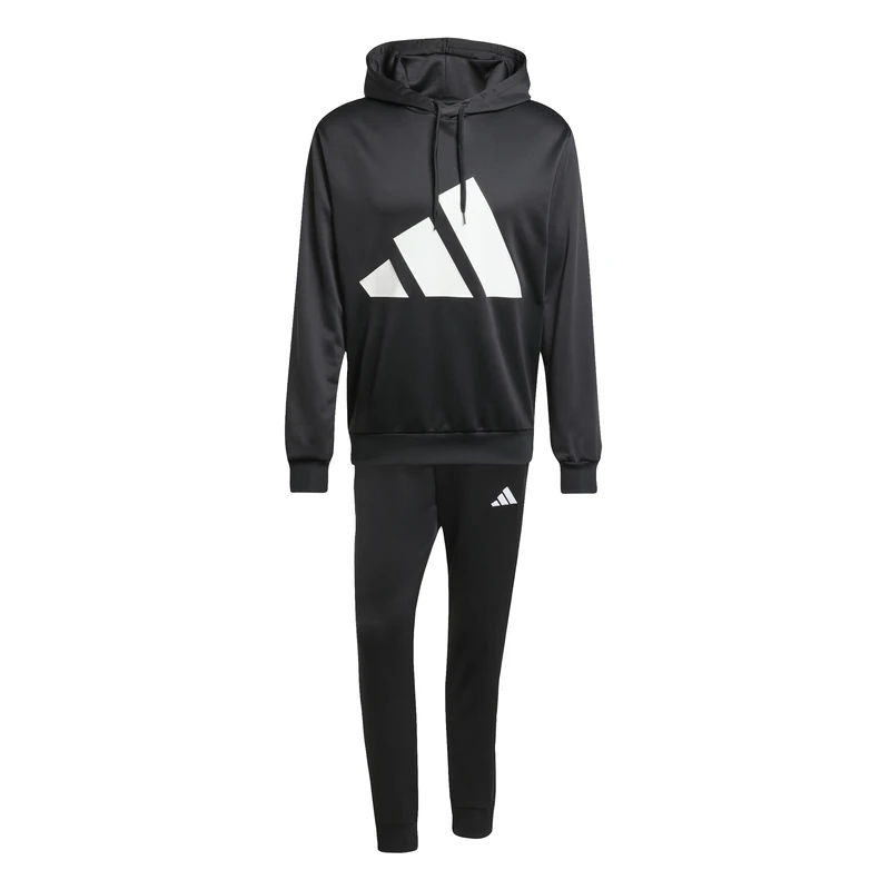 adidas Men's BIG LOGO FRENCH TERRY HOODED TRACKSUITS, black/white, L