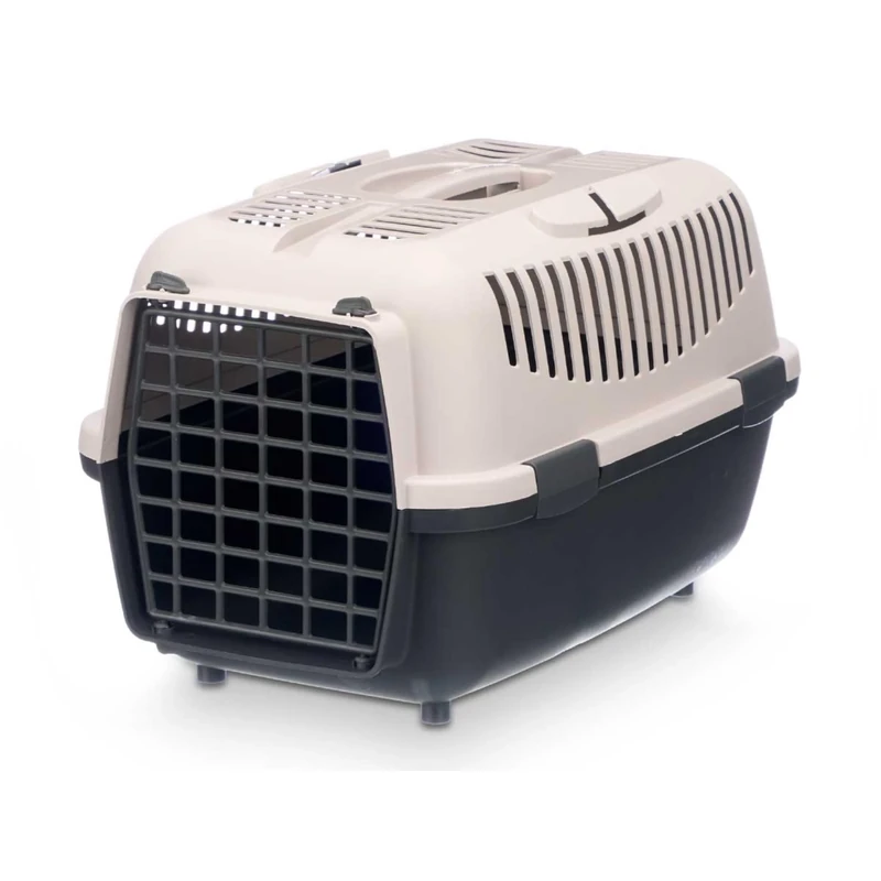 Well Home Portable Pet Carrier Anthracite, Ideal for Dogs and Cats 55 x 36 x 35 cm