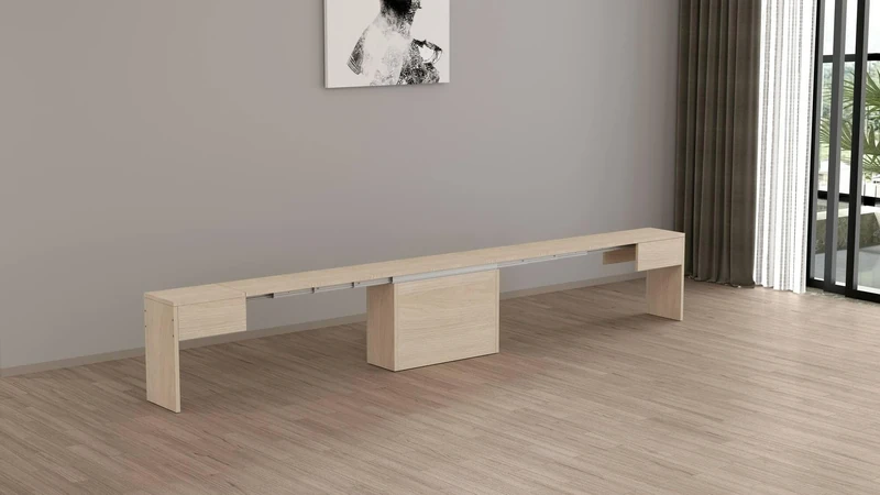 Dmora - Ubertino Bench, Seat for Dining Table, Extendable Single Bench, 290 x 25 x 45 cm, Elm