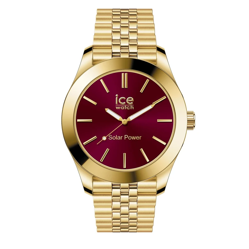 ICE-WATCH - ICE Steel Gold Burgundy - Women's Wristwatch with Metal Strap - 023793 (Small)