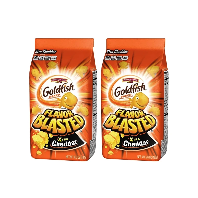 Pepperidge Farm Goldfish Crackers - Flavor Blasted Xtra Cheddar 187g (Pack of 2)