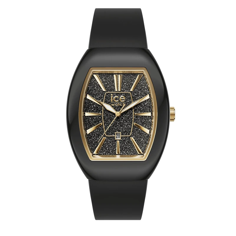 Ice-Watch - ICE boliday Dome Black glitter gold - Women's wristwatch with silicon strap - 024030 (Small)