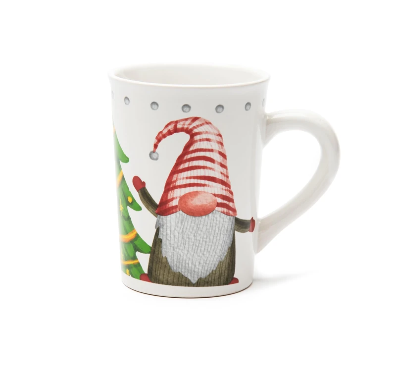 Excelsa Gnomo Friends Set of 4 Mug, Porcelain, 380 ml, Christmas Decoration