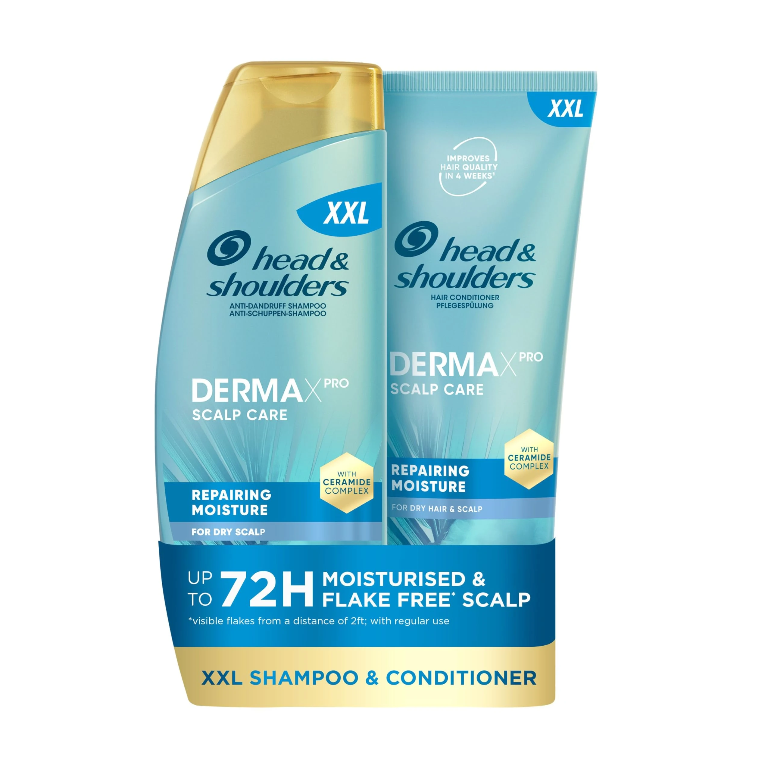 Head & Shoulders DermaXPro Repairing Moisture Anti Dandruff Shampoo 500ml + Head & Shoulders DermaXPro Repairing Moisture Lightweight Conditioner 350 ml